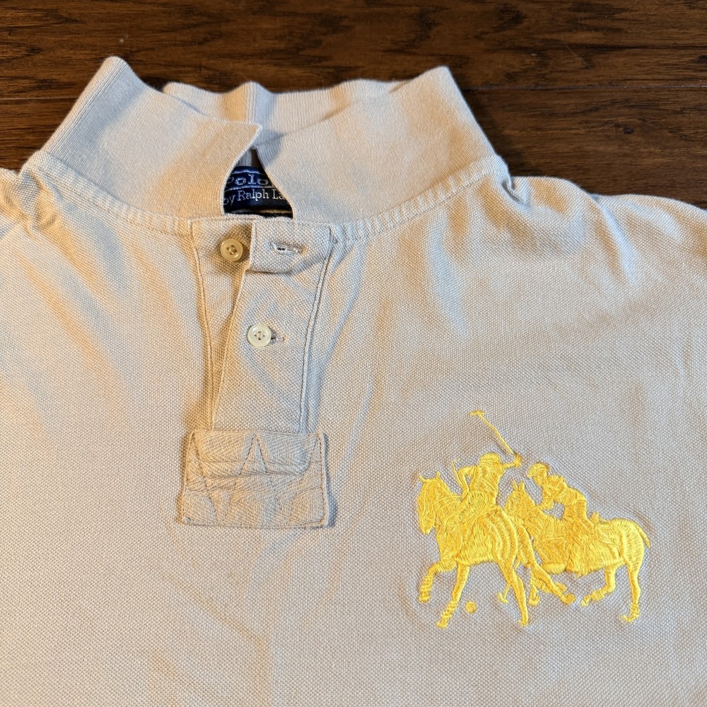 VTG Polo Ralph Lauren Shirt Mens 2XL Custom Double Big Pony Horsemen 3 Patch USA - Picture 3 of 16